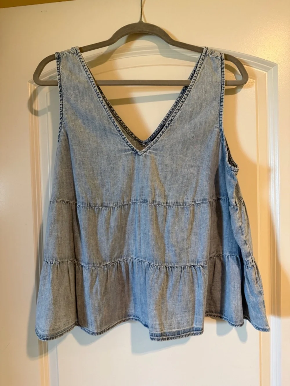 GAP Denim Tiered Top